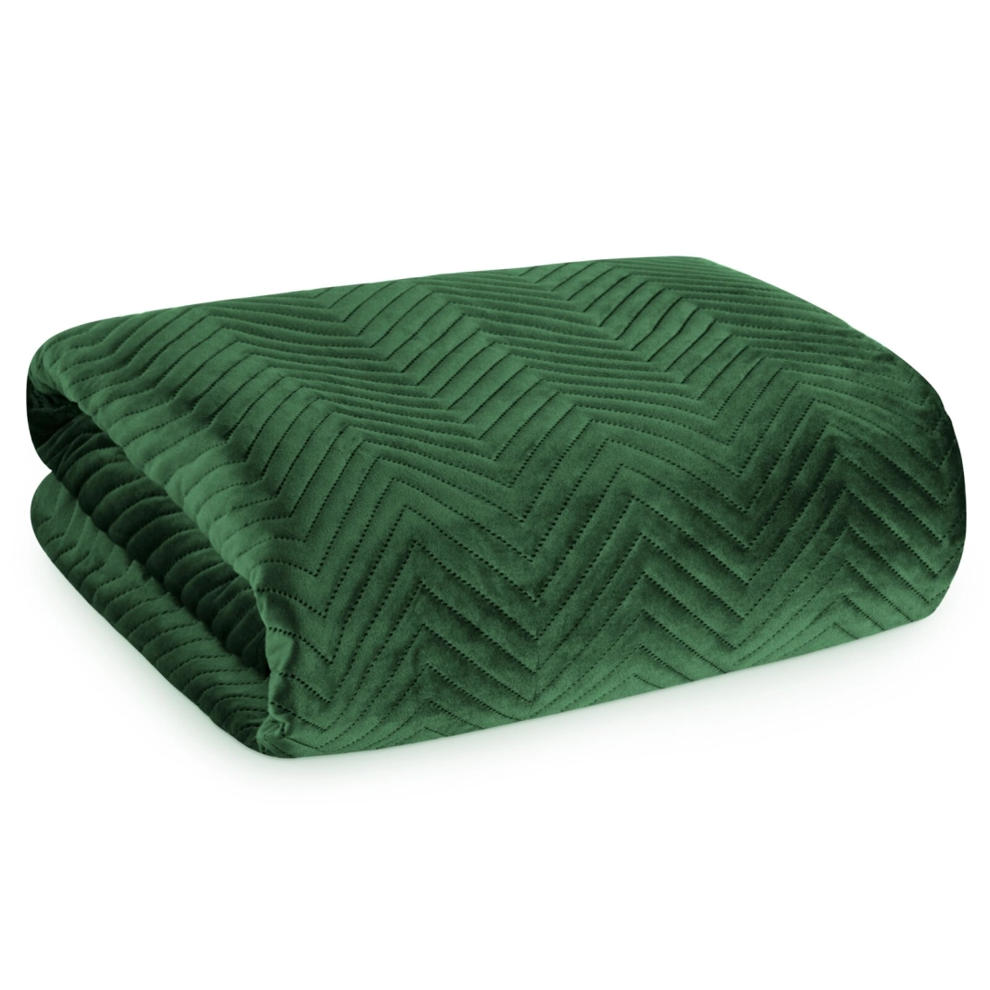 Prehoz 170x210 cm s motívom rybej kosti, tmavozelený