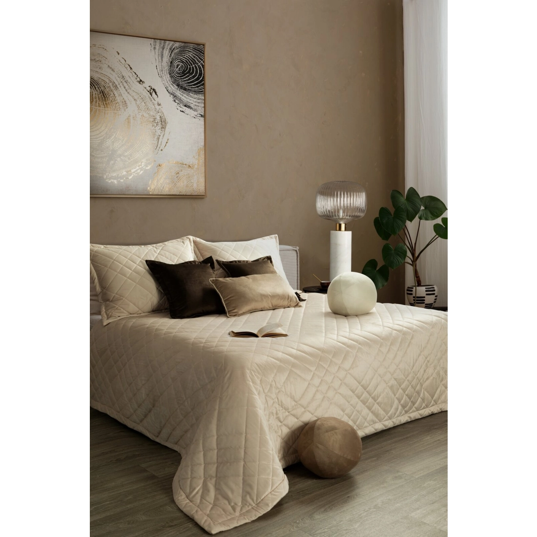 Prehoz 170x210 cm velúrový, krémový