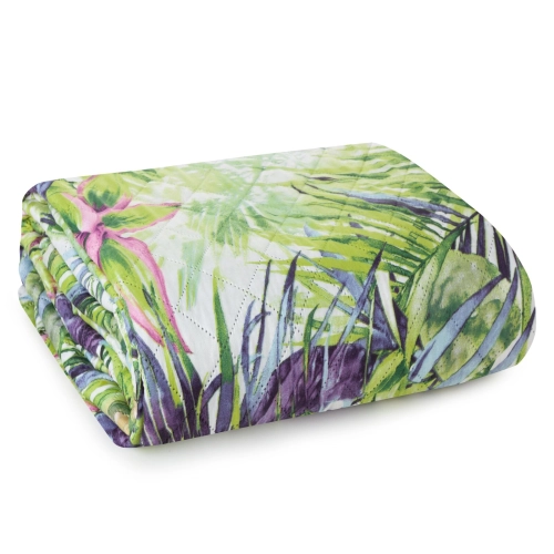 Prehoz 200x220 cm mikrovláknový s exotickým listovým vzorom, farebný