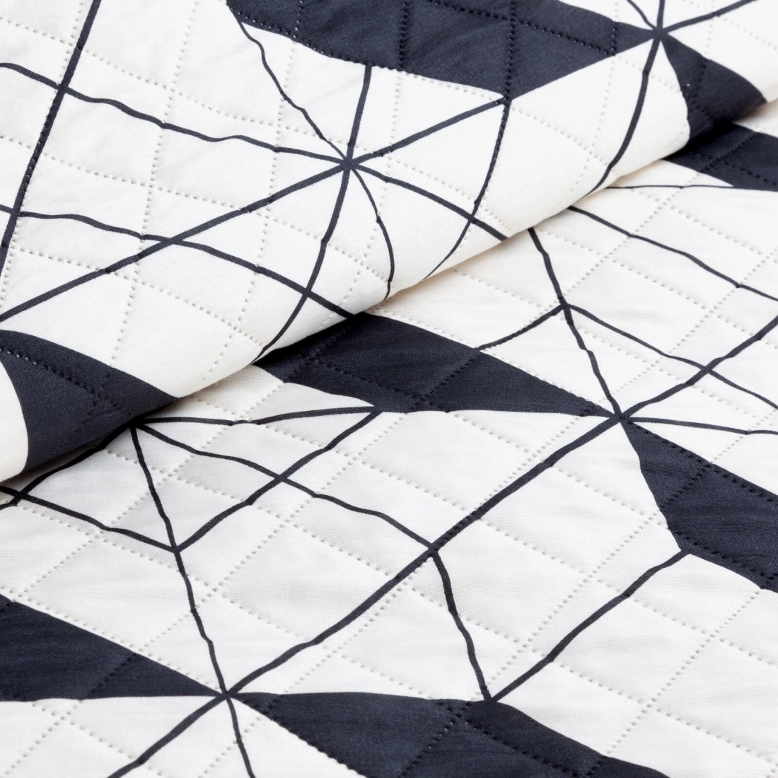 Prehoz 200x220 cm s geometrickým vzorom, čierny a biely