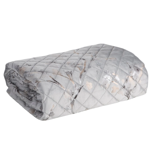 Prehoz 200x220 cm s kvetinovým motívom, strieborný a zlatý