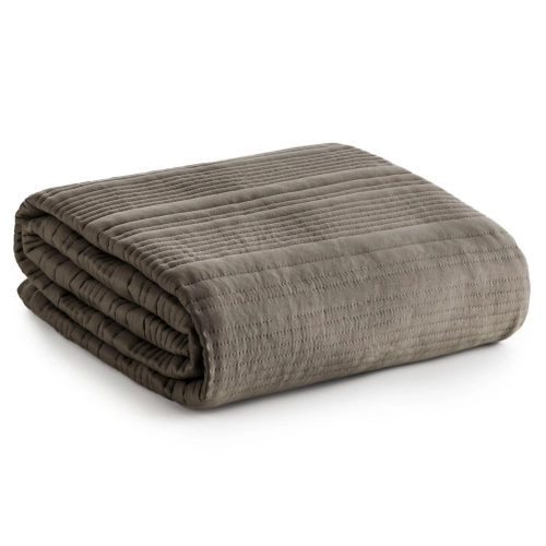 Přehoz 220x240 cm z mikrovlákna, hnědý