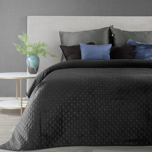 Prehoz 220x240 cm s geometrickým vzorom, čierny