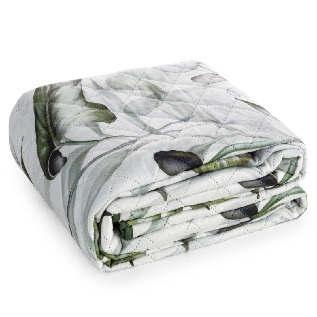 Prehoz 220x240 cm s motívom listov monstery, biely a olivový