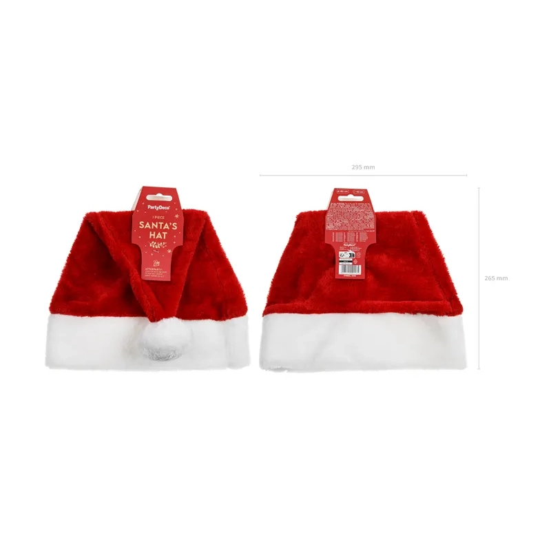 Prémiová červeno-bílá čepice Santa Clause 40 cm, obvod 60 cm