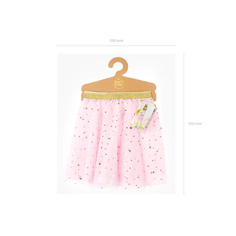 Rožnato til krilo za princesko z zlatimi zvezdami 3–7 let