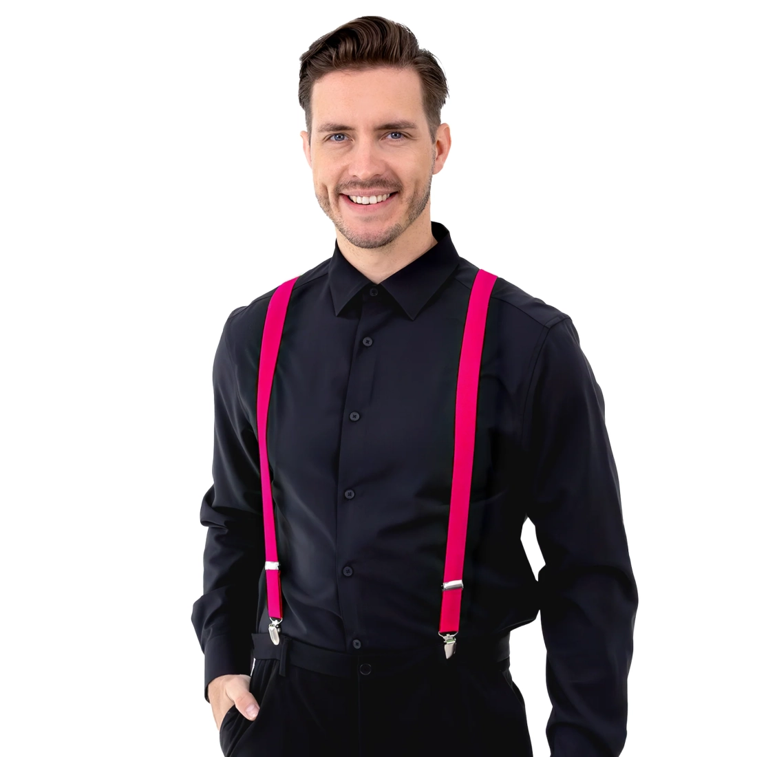 Ružičaste tregerice za hlače – dodatak za party