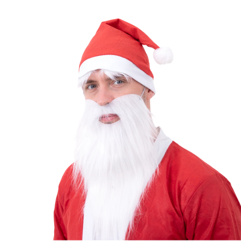 Sada falošné obočie a brada so fúzmi Santa na Vianoce