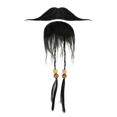 Barbă și mustață de pirat autocolante pentru petrecere, 2 buc.