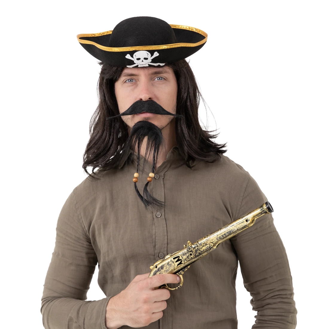 Samolepiaca pirátska brada a fúzy na párty 2 ks