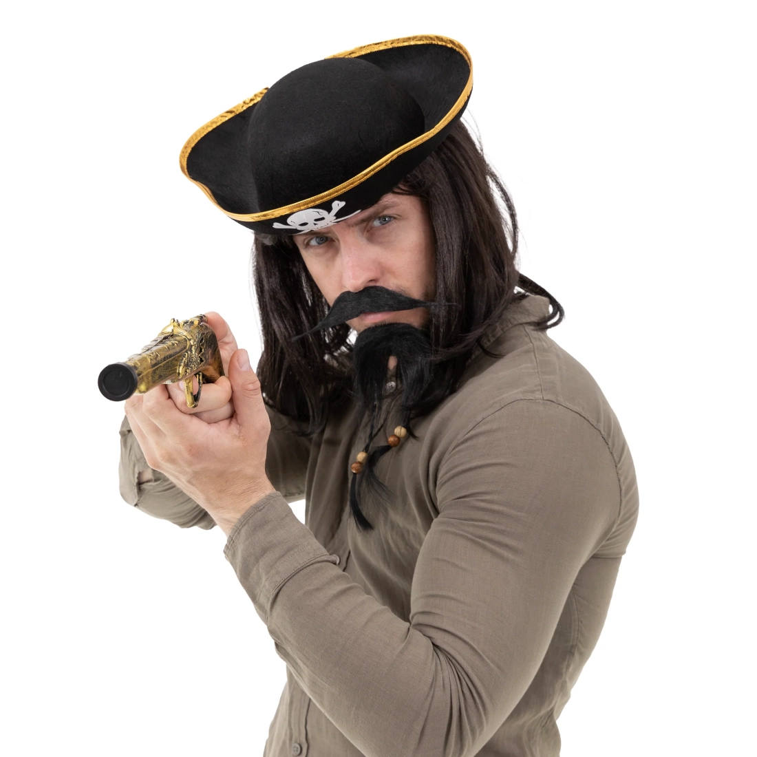 Samolepiaca pirátska brada a fúzy na párty 2 ks