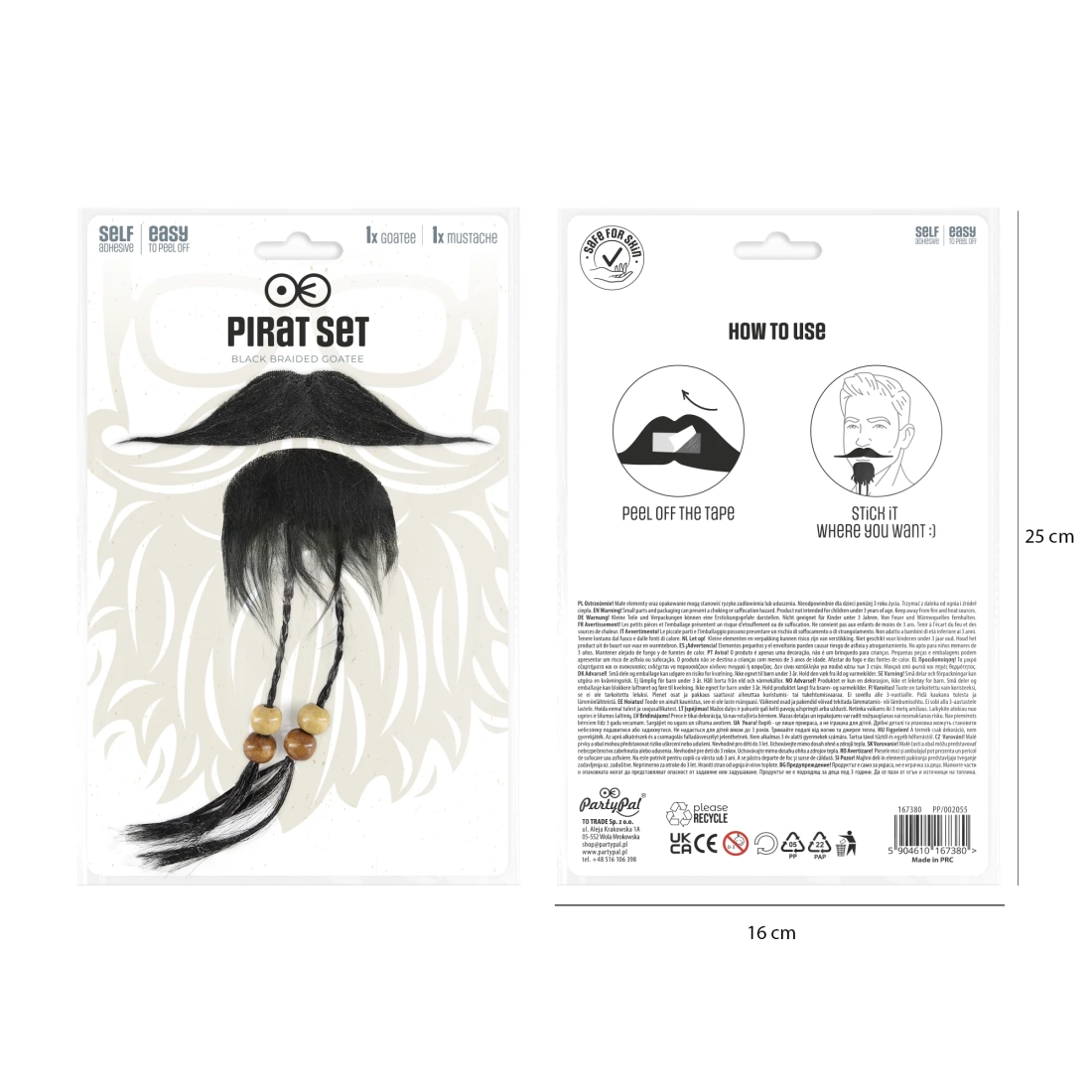Samolepiaca pirátska brada a fúzy na párty 2 ks