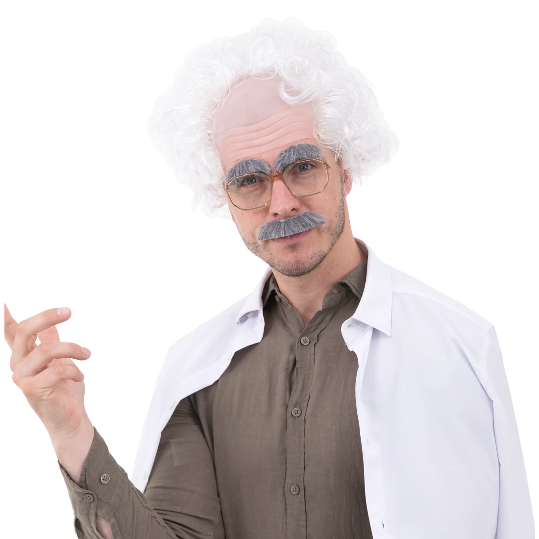 Samolepiace falošné obočie a fúzy sivé set na párty