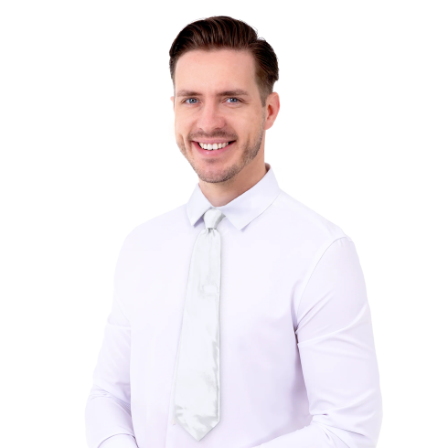 Bela satenasta kravata za pustni kostum