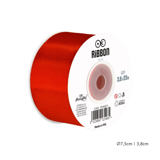 Saténová dekoračná stuha červená 3,8x2300 cm