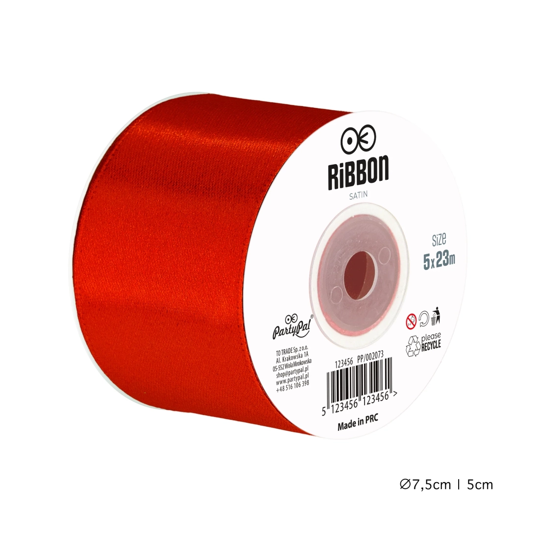Saténová dekorační stuha červená 5 cm na party a výzdobu