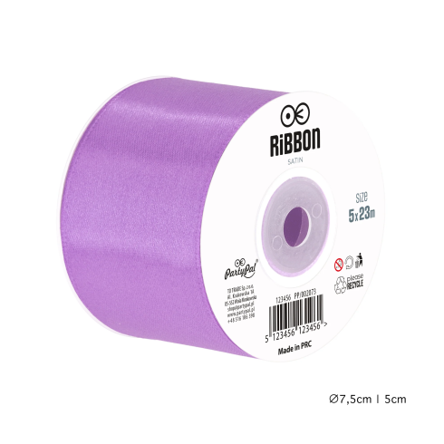 Saténová dekoračná stuha fialová 5 cm na party výzdobu