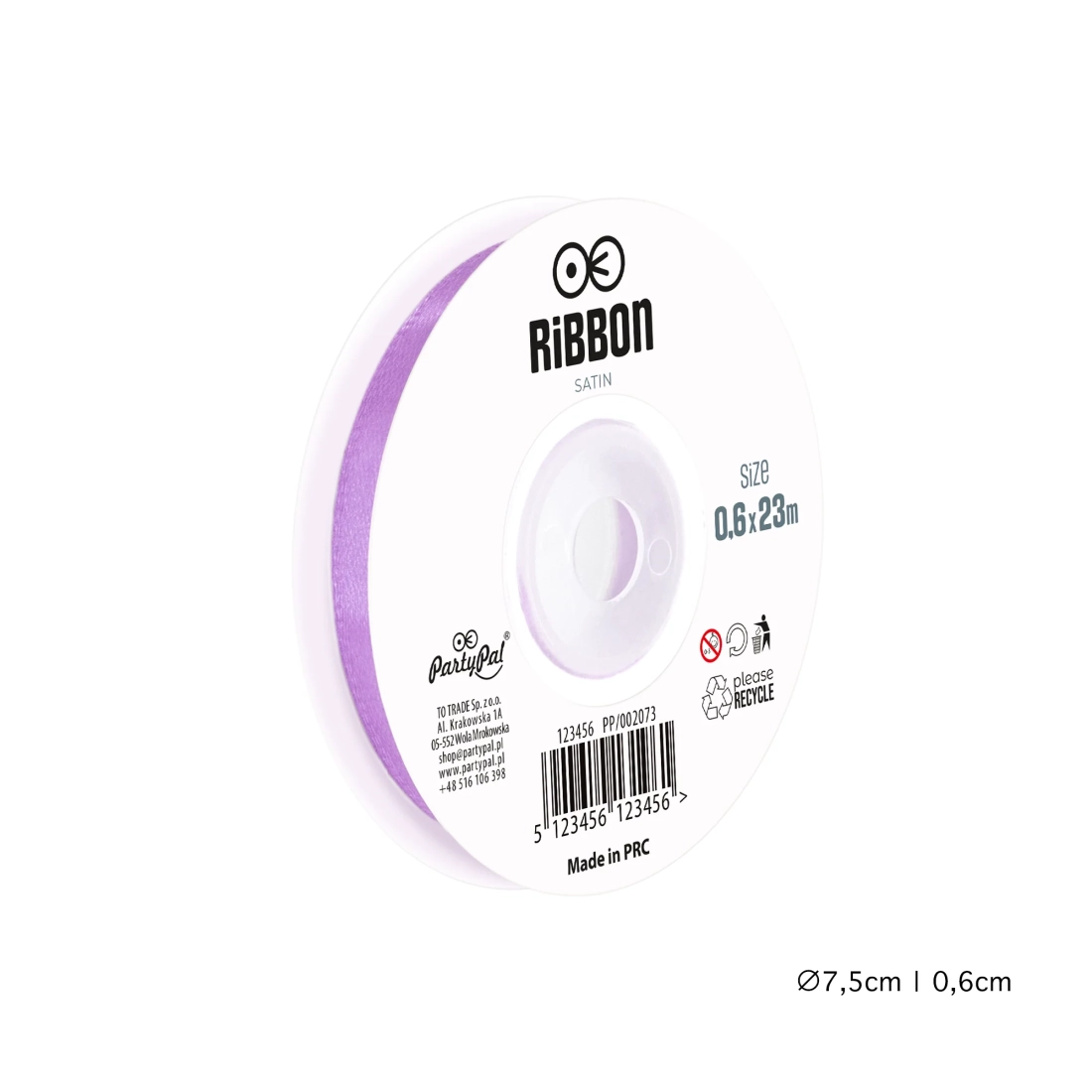 Saten vrpca ljubičasta 0,6 cm za party dekoraciju