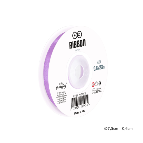Saténová dekoratívna stužka fialová 0,6 cm na party výzdobu