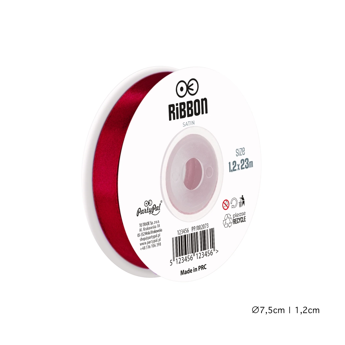 Saten vrpca bordo 1,2 cm za party dekoracije