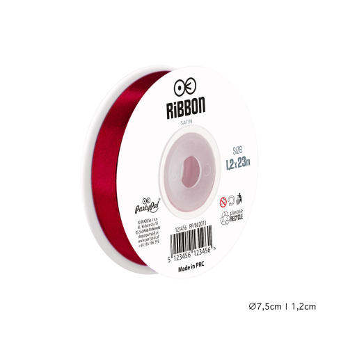Saténová stuha burgundská 1,2 cm na párty dekorace
