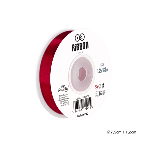 Bordó szatén szalag 1,2 cm party dekorációhoz