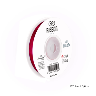 Saténová stuha v bordó na dárky a dekorace 0,6 cm