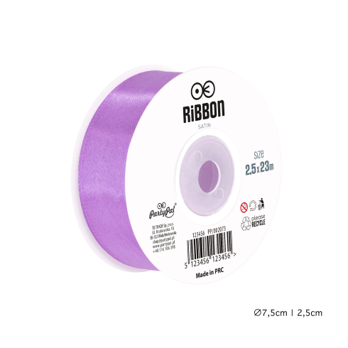 Saténová stuha fialová 2,5 cm na dekorácie a balóny