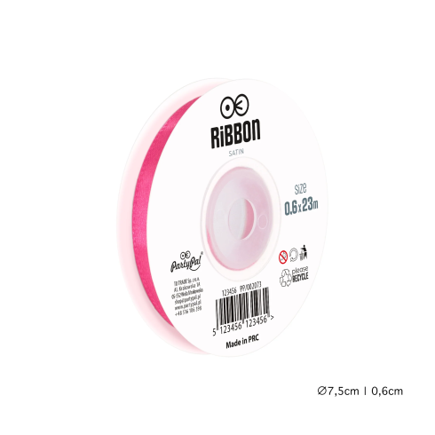 Saténová stuha na dekorácie tmavoružová 0,6 cm x 23 m