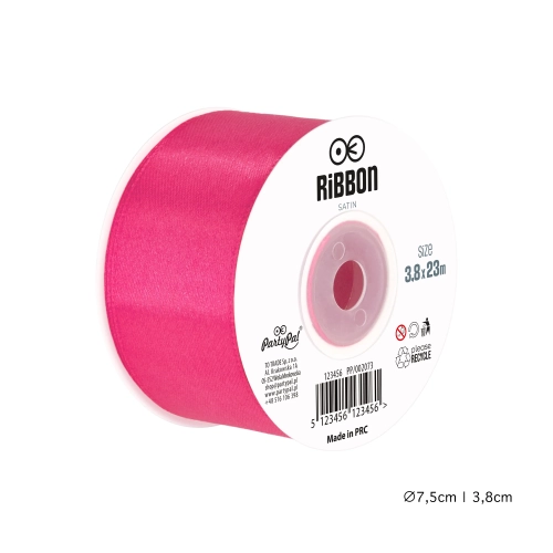 Szatén dekorációs szalag, sötétrózsaszín, 3,8×2300 cm