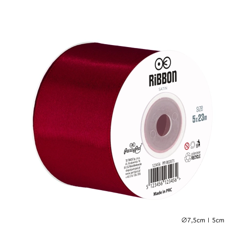 Saténová stuha na dekorácie vínová 5 cm