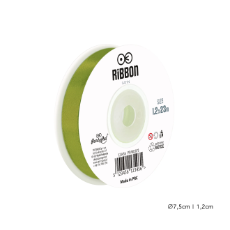 Zöld szatén dekorációs szalag 1,2×2300 cm