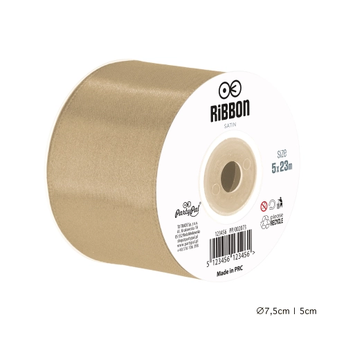 Saténová stuha na výzdobu 5x2300 cm svetlohnedá