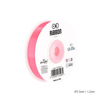 Saténová stuha ružová na dekorácie 1,2 cm x 23 m