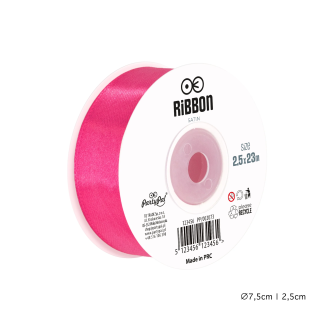 Saténová stuha tmavoružová na dekorácie 2,5 cm