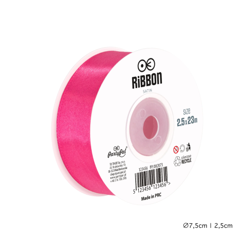 Saténová stuha tmavoružová na dekorácie 2,5 cm