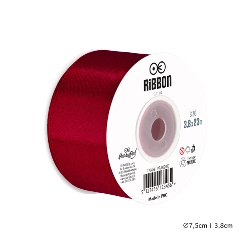 Bordó szatén szalag 3,8×2300 cm dekorációhoz
