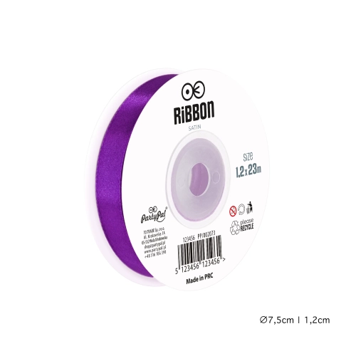 Saténová stužka na dekorácie purpurová 1,2 cm