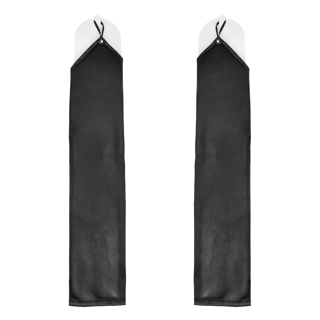 Szatén fekete, strasszos partykesztyű, 40 cm