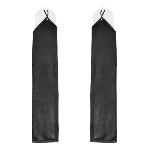 Saténové čierne rukavice s kamienkom na party 40 cm