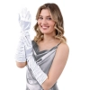 Fehér szatén partykesztyű 42 cm