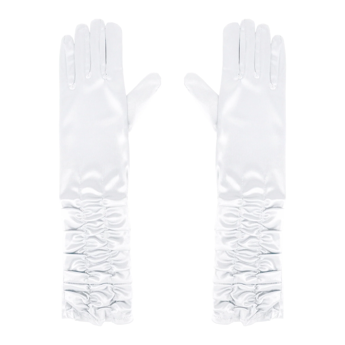 Fehér szatén partykesztyű 42 cm