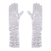 Szatén parti kesztyű, ezüst, 42 cm
