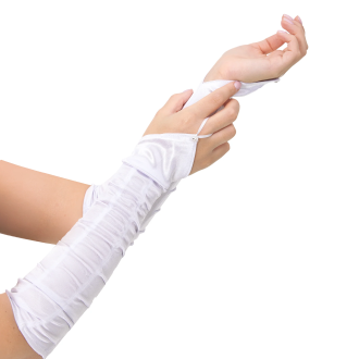 Saténové rukavičky biele na elegantnú oslavu