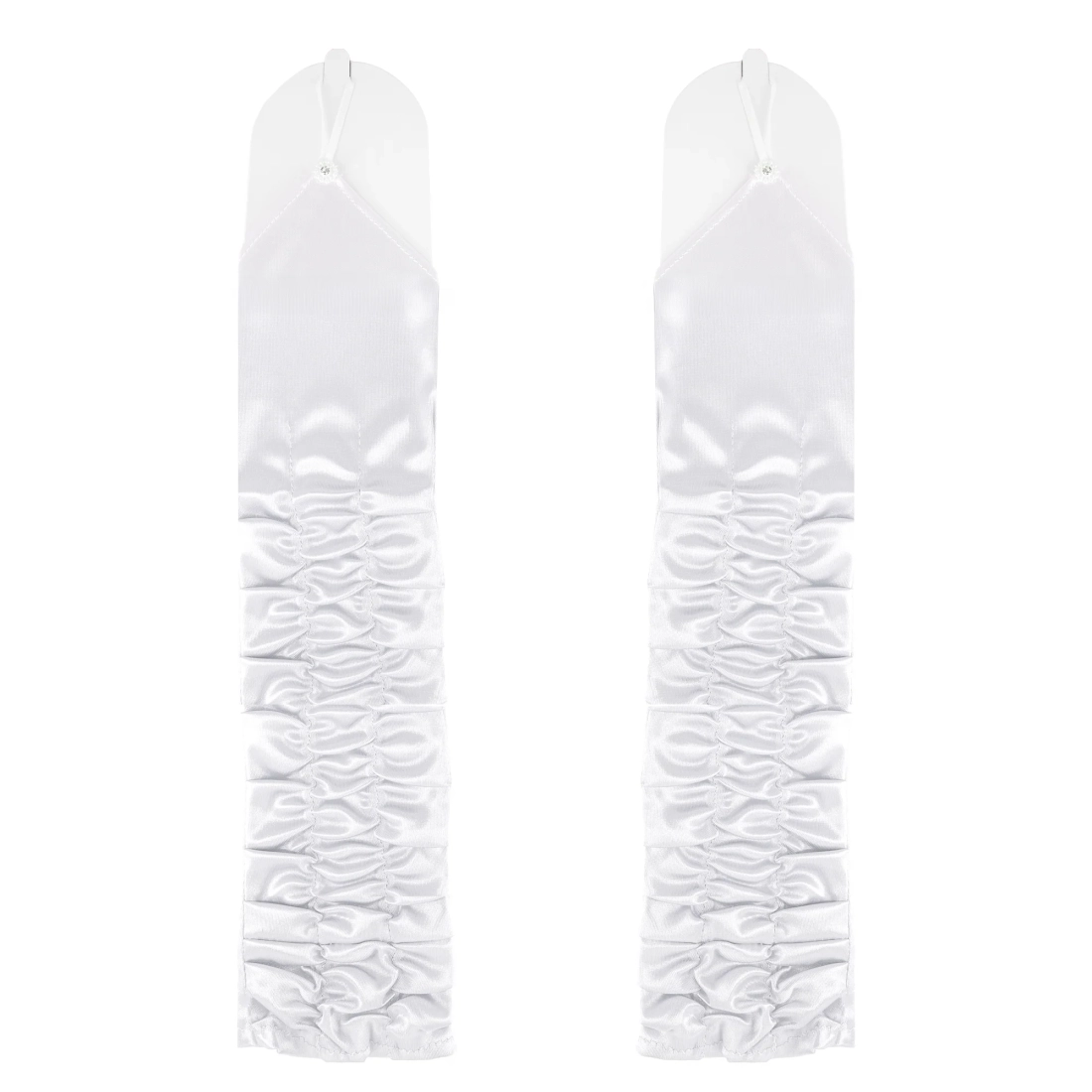 Fehér szatén kesztyű elegáns ünnepségre