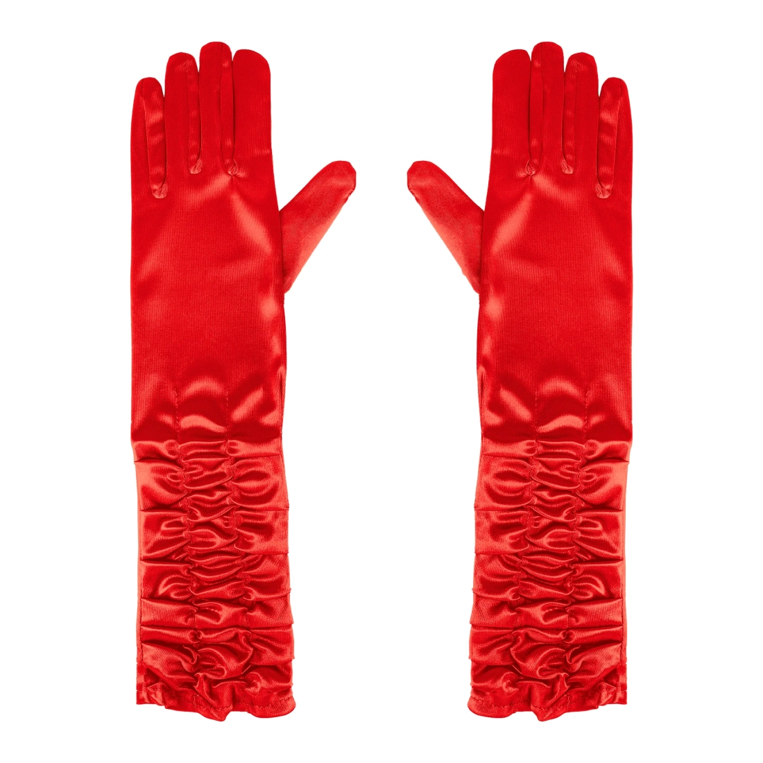 Piros szatén partykesztyű 42 cm