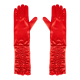 Saténové červené rukavičky na párty 42 cm