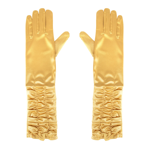 Saténové rukavičky zlaté na párty