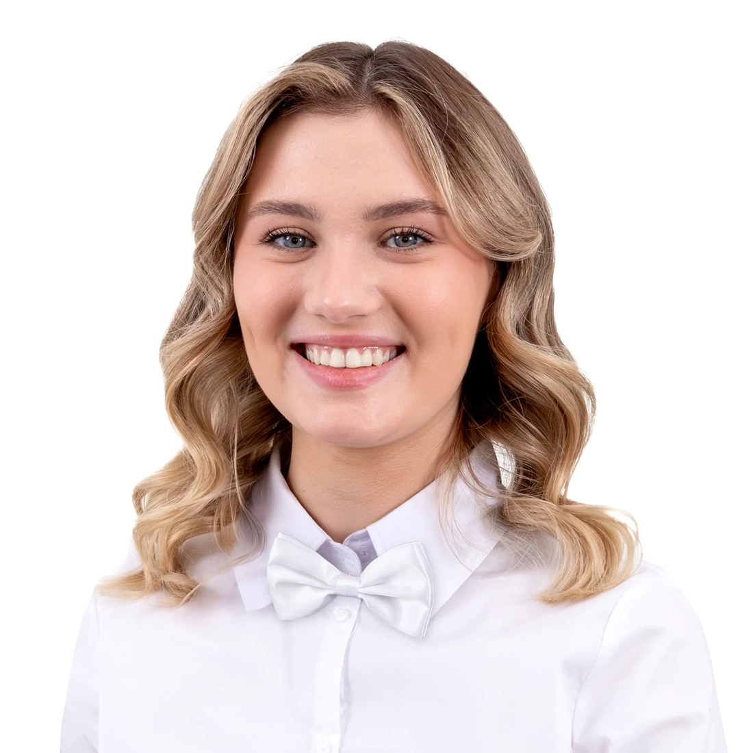 Bijela satenska leptir mašna za svečane prigode