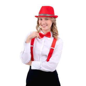 Papion din satin roșu pentru petrecere